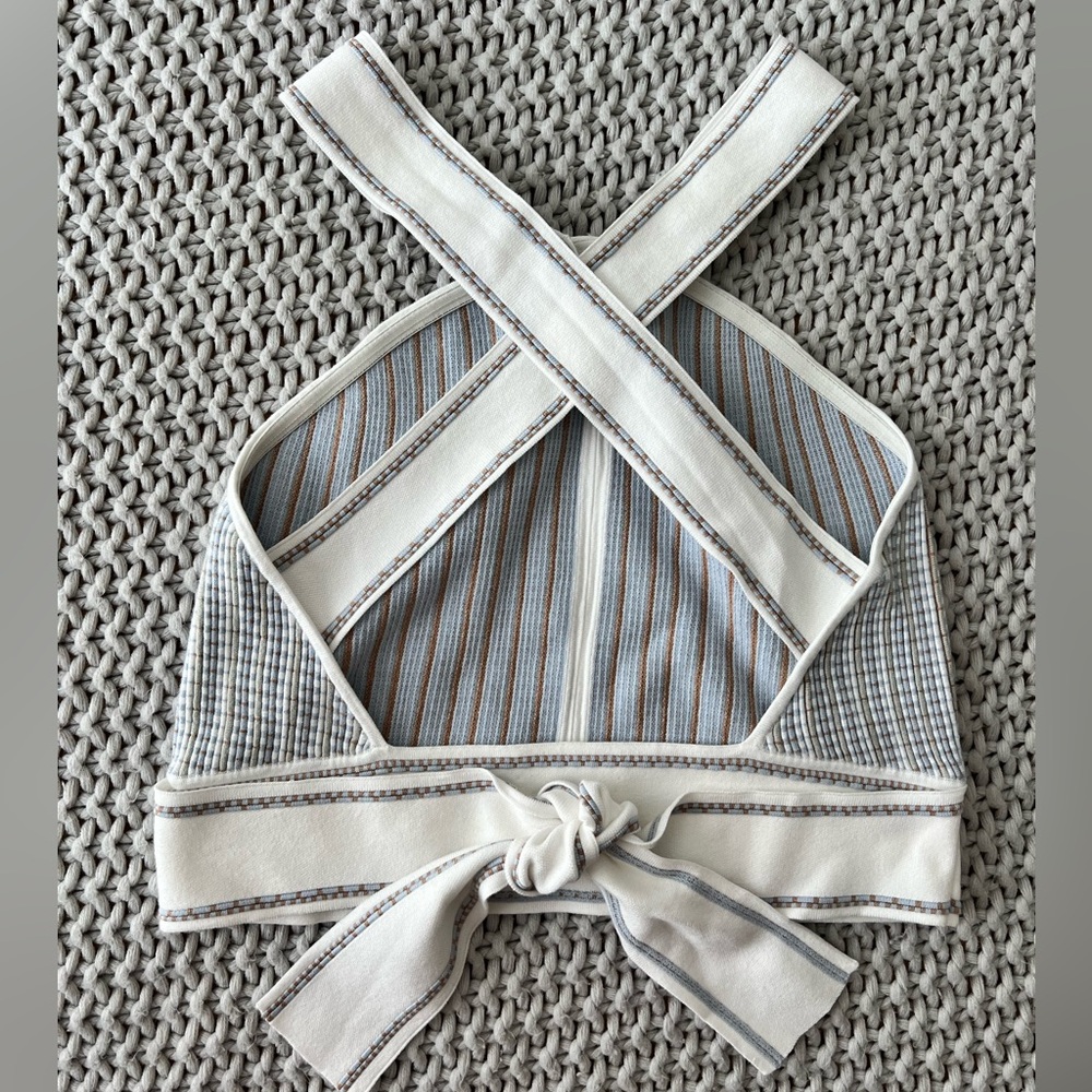 NWT Club Monaco Raeni Knit Cross Back Halter Crop Top - Picture 5 of 8